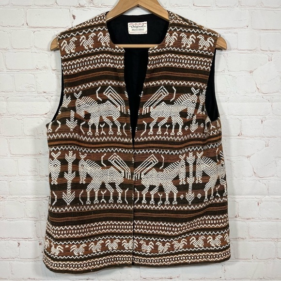 Jackets & Blazers - Handmade Vest Womens Small Aztec Horses Teacher V Neck